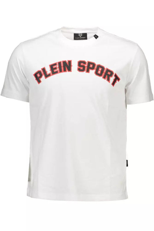 Sporty Elegance White Cotton T-Shirt