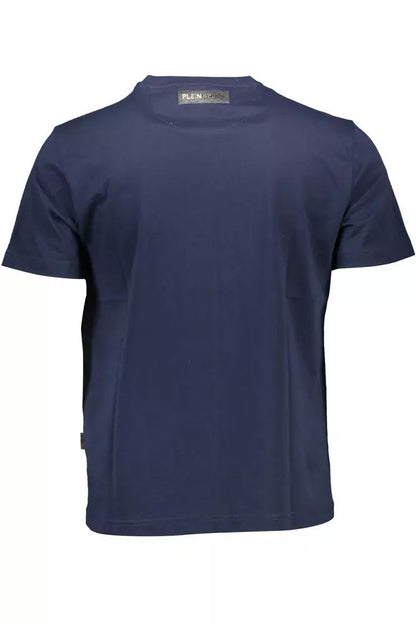 Athletic Blue Crew Neck Tee with Logo Detail