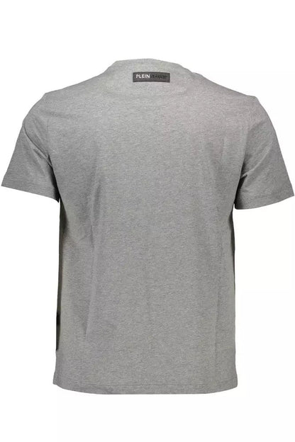 Athletic Grey Crew Neck Tee with Logo Detail