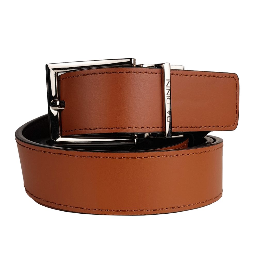 Reversible Calfskin Leather Belt in Rich Brown