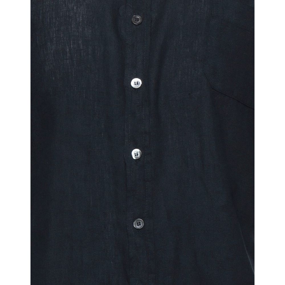Midnight Blue Linen Shirt - Italian Craftsmanship