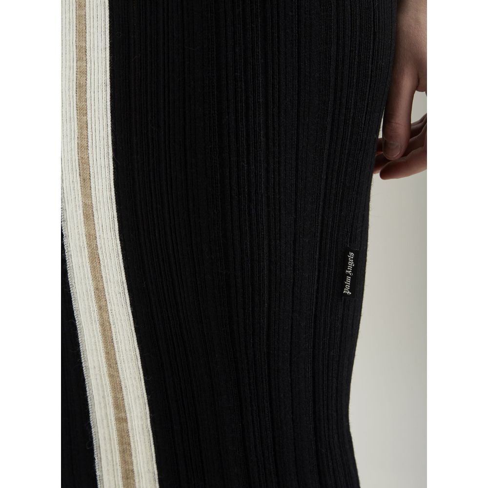 Sleeveless Long Knit Dress with Stripe Detail