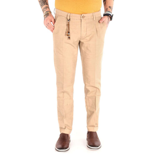 Chic Beige Cotton Chino Trousers