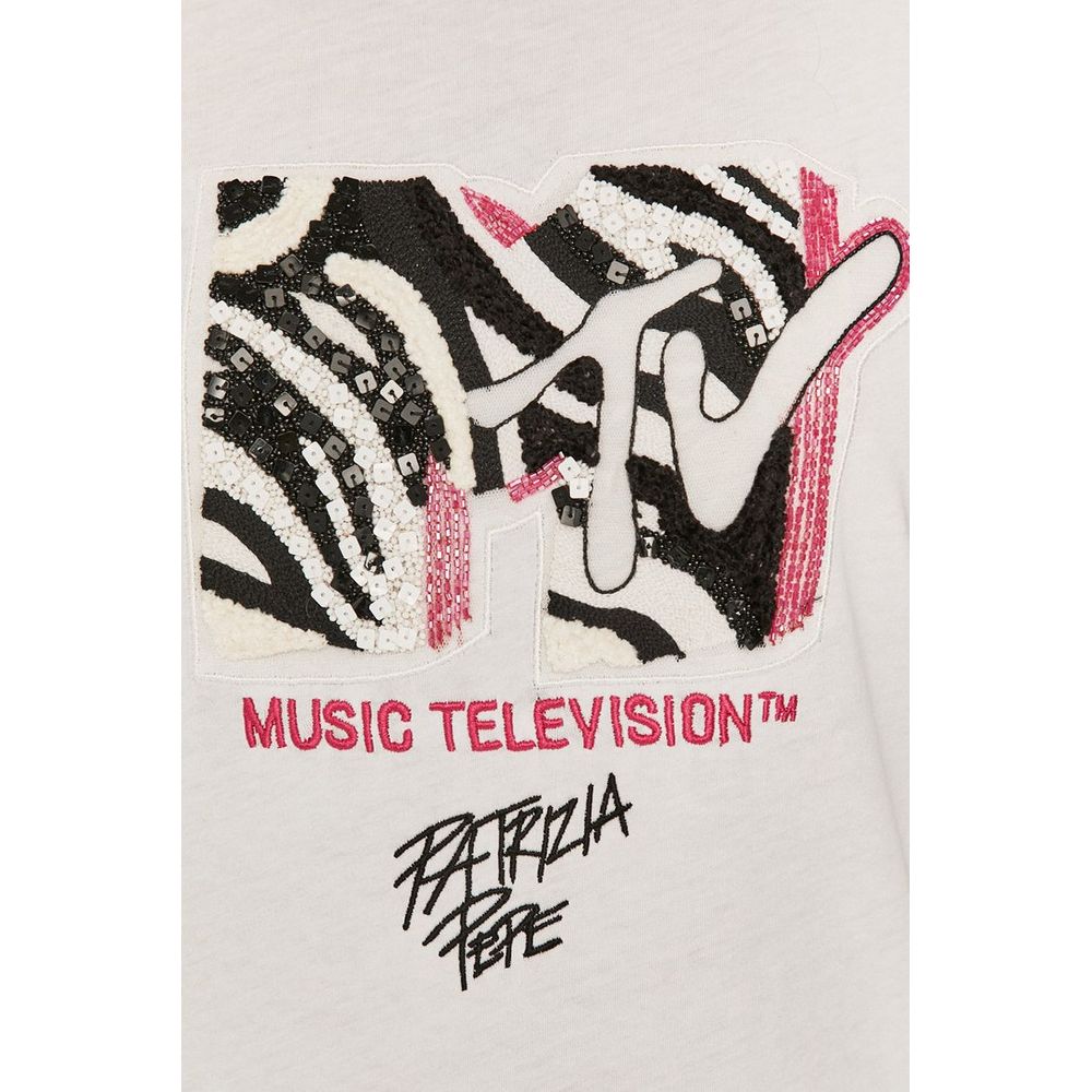 Sequin-Embellished MTV Logo Cotton Tee
