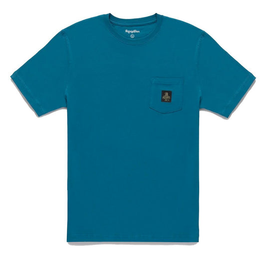Chic Light Blue Cotton Tee with Chest Logo