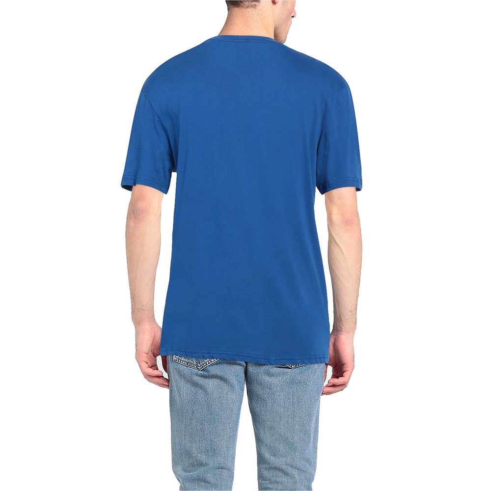 Ocean Blue Cotton Tee with Signature Chest Logo