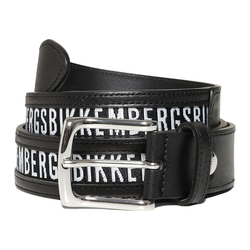 Sleek Black Calfskin Leather Belt