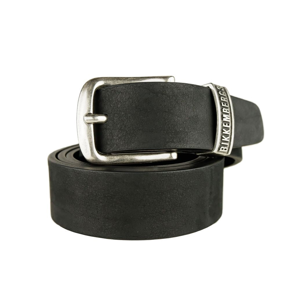Sleek Calfskin Leather Belt in Classic Black
