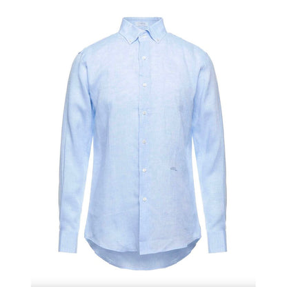 Elegant Light Blue Linen Shirt