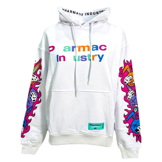 Chic Cotton Hoodie with Graphic Sleeve Prints