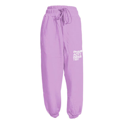 Chic Purple Cotton Sweatpants with Logo