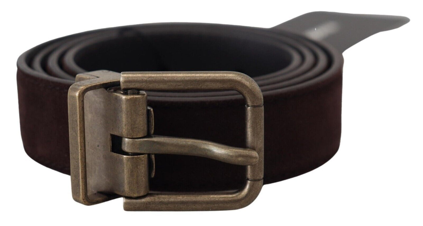 Elegant Italian Leather Belt with Metal Buckle