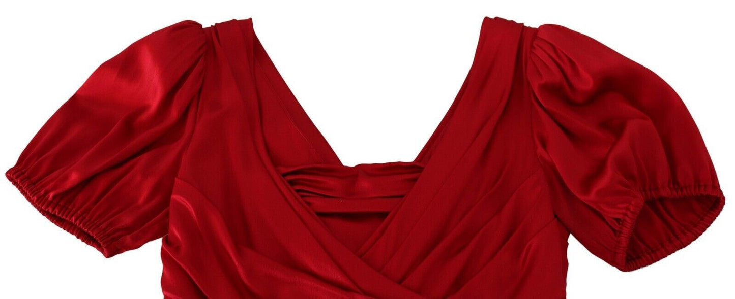 Elegant Red Silk Stretch Mermaid Dress
