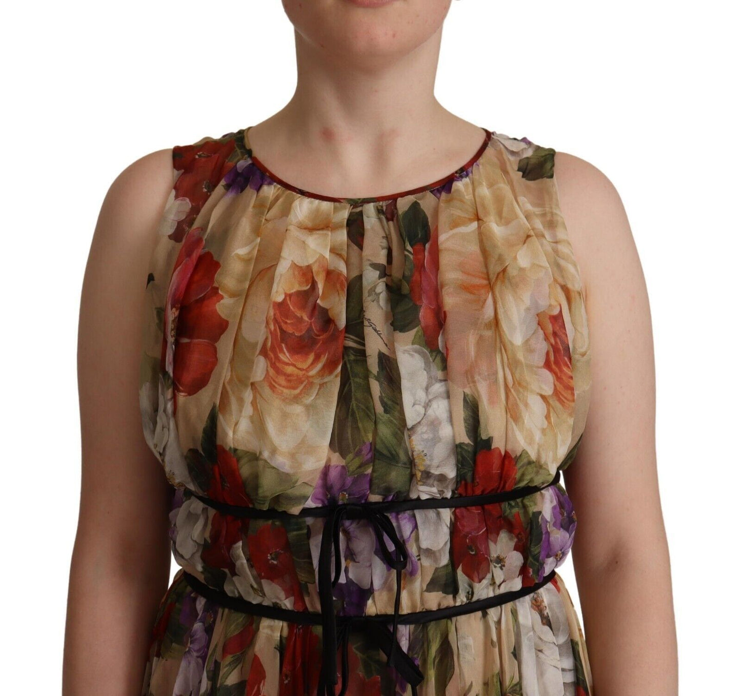 Elegant Floral Print Silk Mini Dress