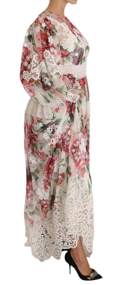 Elegant Floral Maxi Dress with Silk Lining