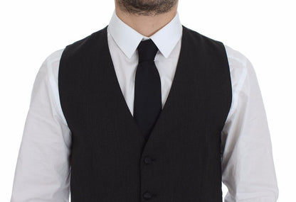 Classic Gray Wool Blend Dress Vest