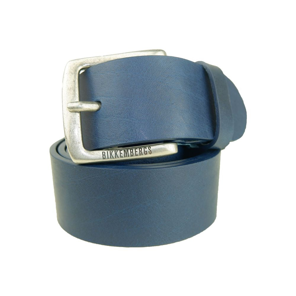 Elegant Blue Leather Belt