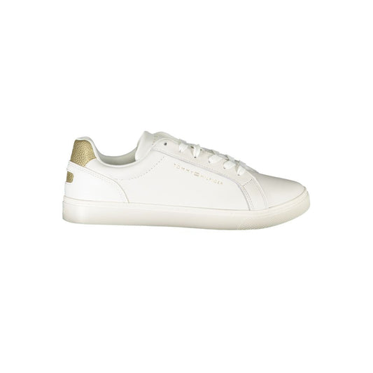 Chic White Lace-Up Sneakers with Contrast Details