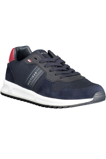 Eco-Conscious Blue Sneakers with Logo Accent