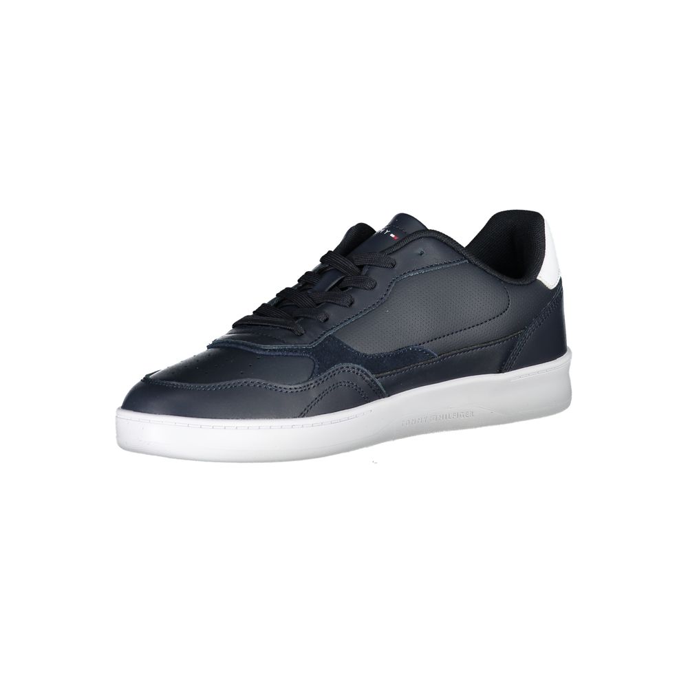 Sleek Blue Lace-up Sneakers with Logo Detailing