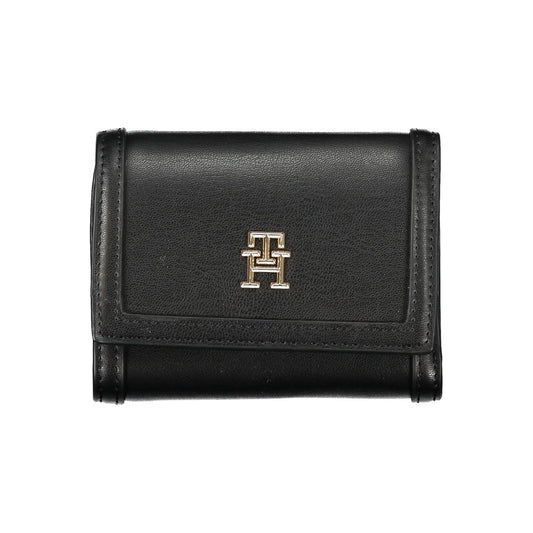 Sleek Black Double-Spaced Wallet with Logo