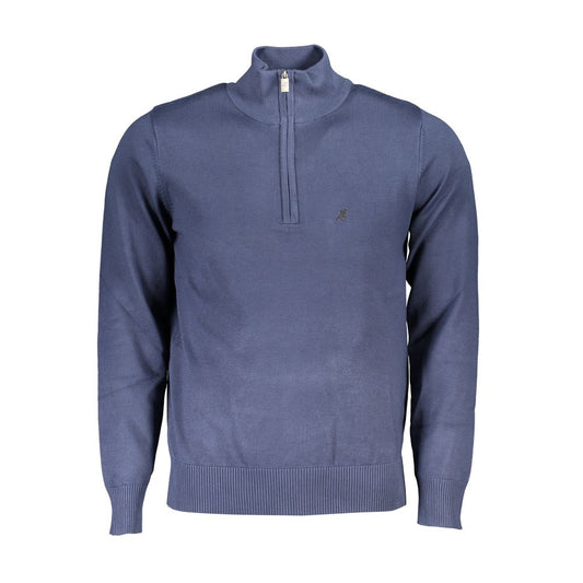 Elegant Blue Half-Zip Sweater