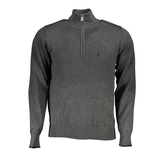 Elegant Half-Zip Sweater with Contrast Detailing