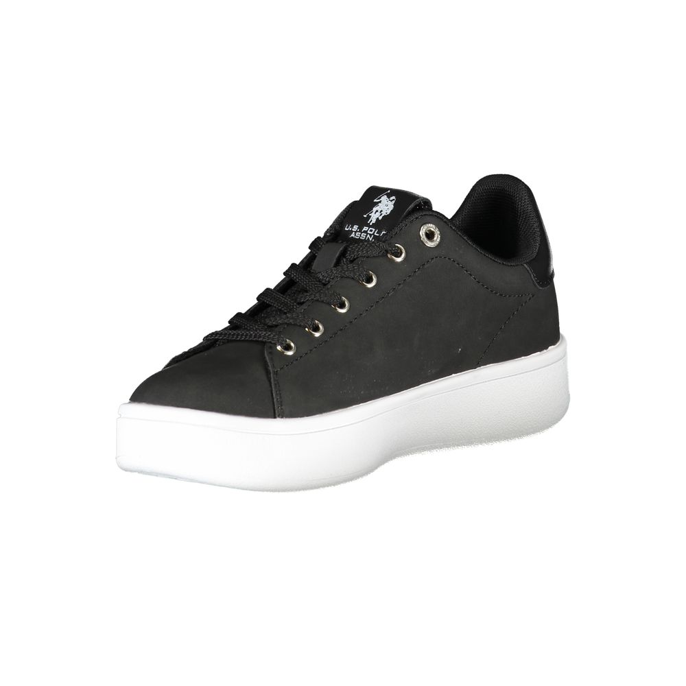 Chic Black Laced Sports Sneakers with Logo Detail
