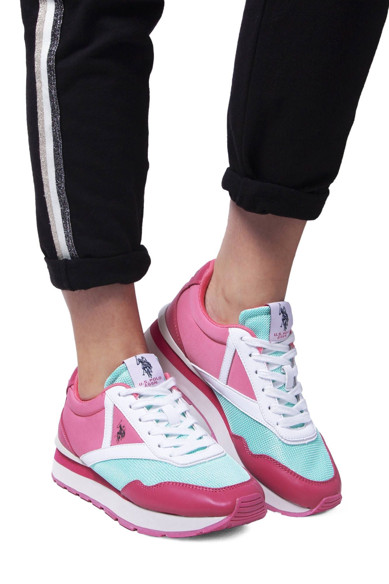 Chic Pink Lace-up Sports Sneakers
