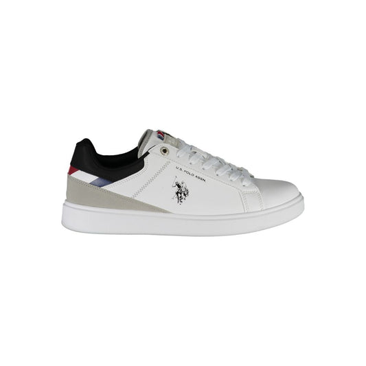 Classic White Lace-Up Sneakers with Logo Detail