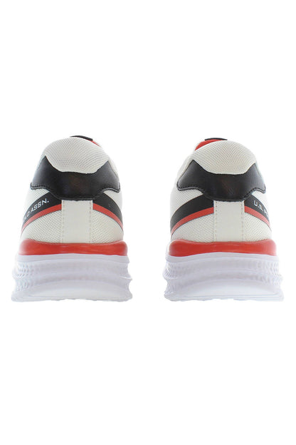 Sleek White Sports Sneakers with Contrasting Accents