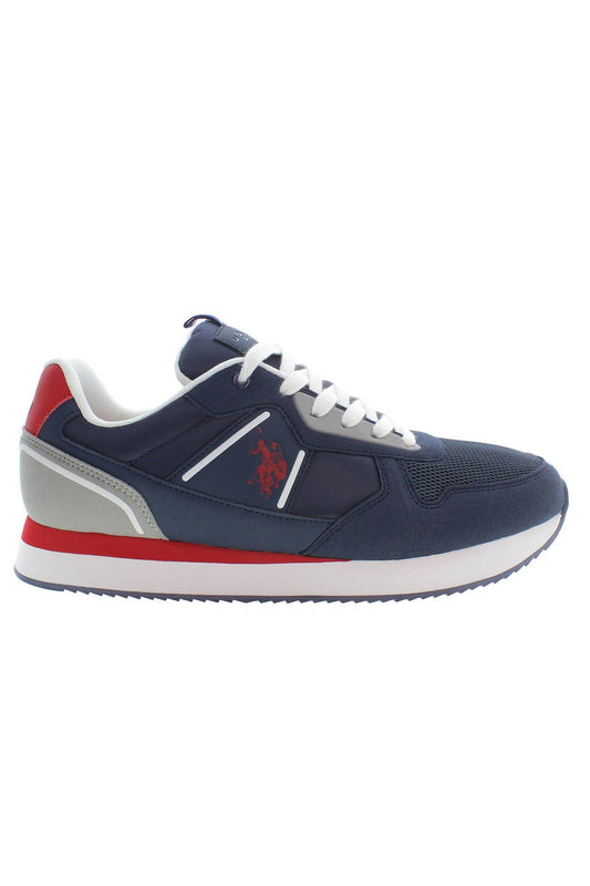 Sleek Blue Sports Sneakers with Contrasting Accents