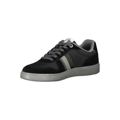 Sleek Black Lace-Up Sneakers with Contrast Details