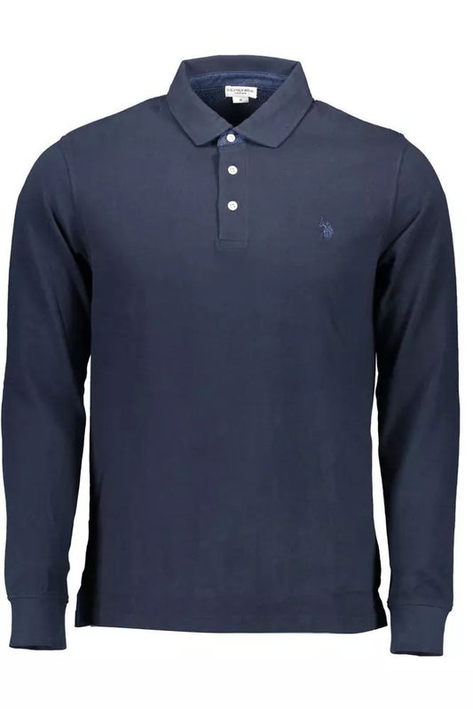 Elegant Long-Sleeved Polo with Elbow Patches
