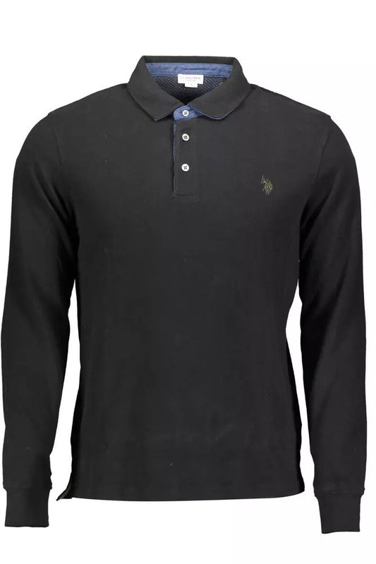 Elegant Long-Sleeved Polo with Elbow Patches