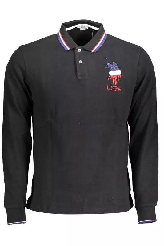 Elegant Long-Sleeve Polo with Embroidery