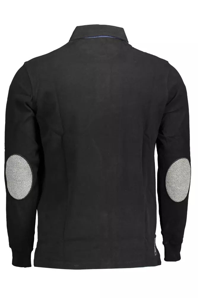 Elegant Long-Sleeve Polo with Contrasting Accents