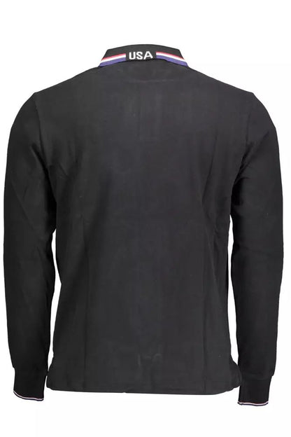 Elegant Long-Sleeve Polo with Embroidery