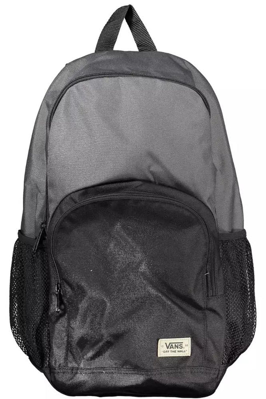 Versatile Gray Urban Backpack with Logo Detail