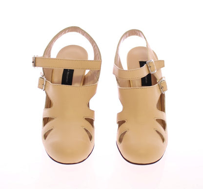 Dolce & Gabbana Beige Leather Heels Pumps Shoes