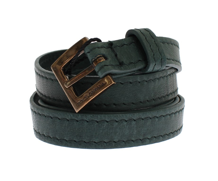 Green leather belt