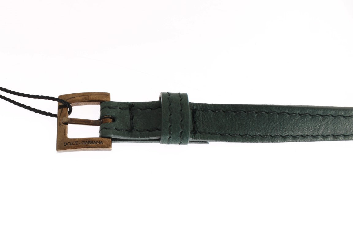 Green leather belt