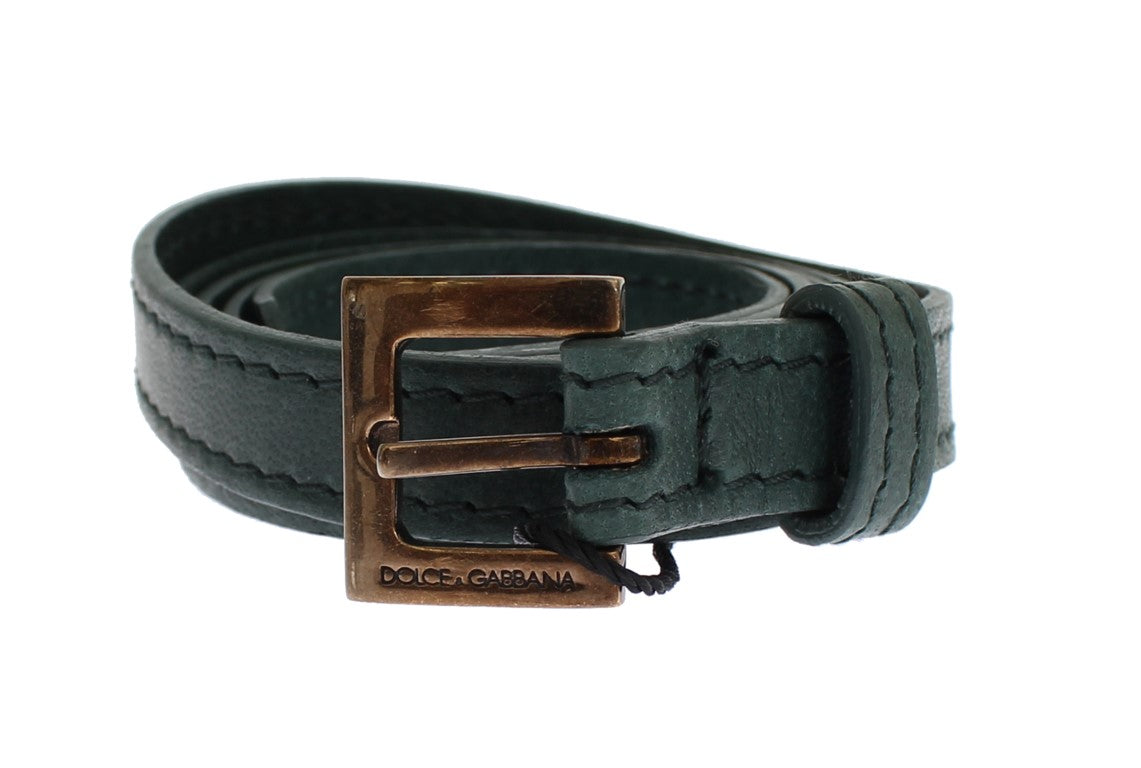 Green leather belt