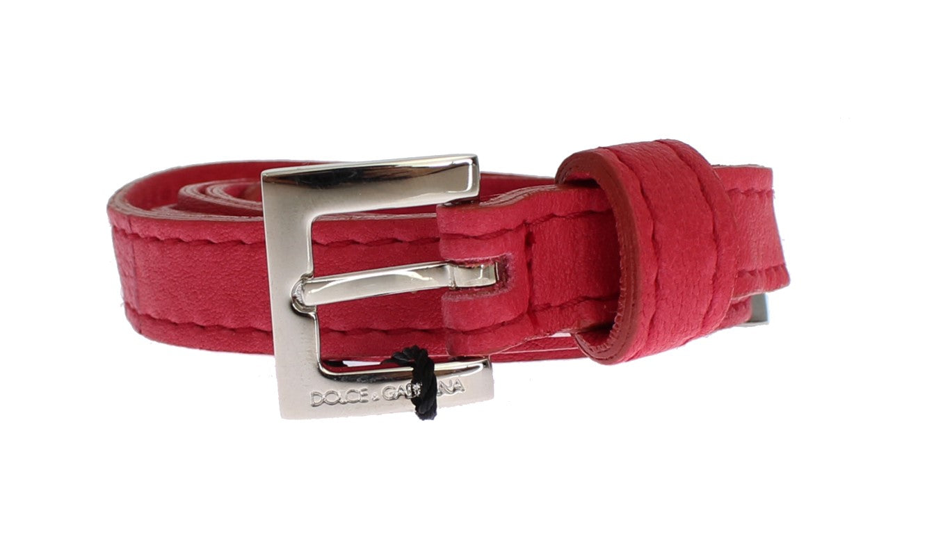 Pink leather belt