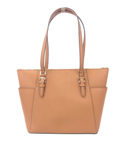 Charlotte Signature Leather Large Top Zip Tote Handbag Bag