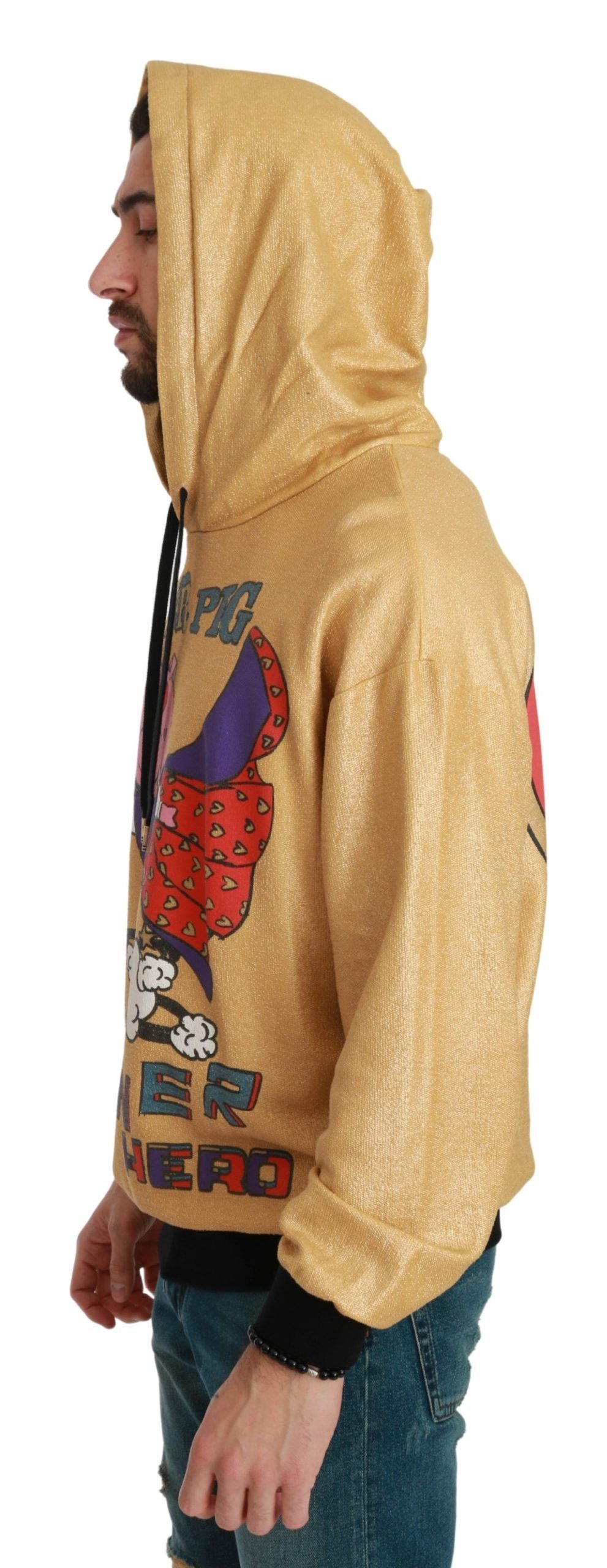Exquisite Gold Hooded Cotton Sweater