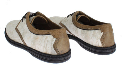 White Denim Brown Leather Casual Shoes