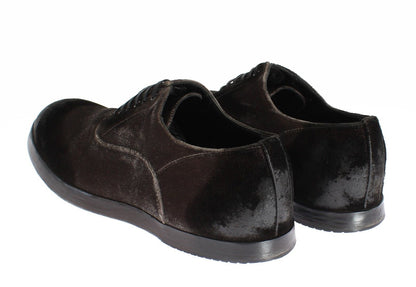 Brown Velvet Casual Mens Laceups Shoes