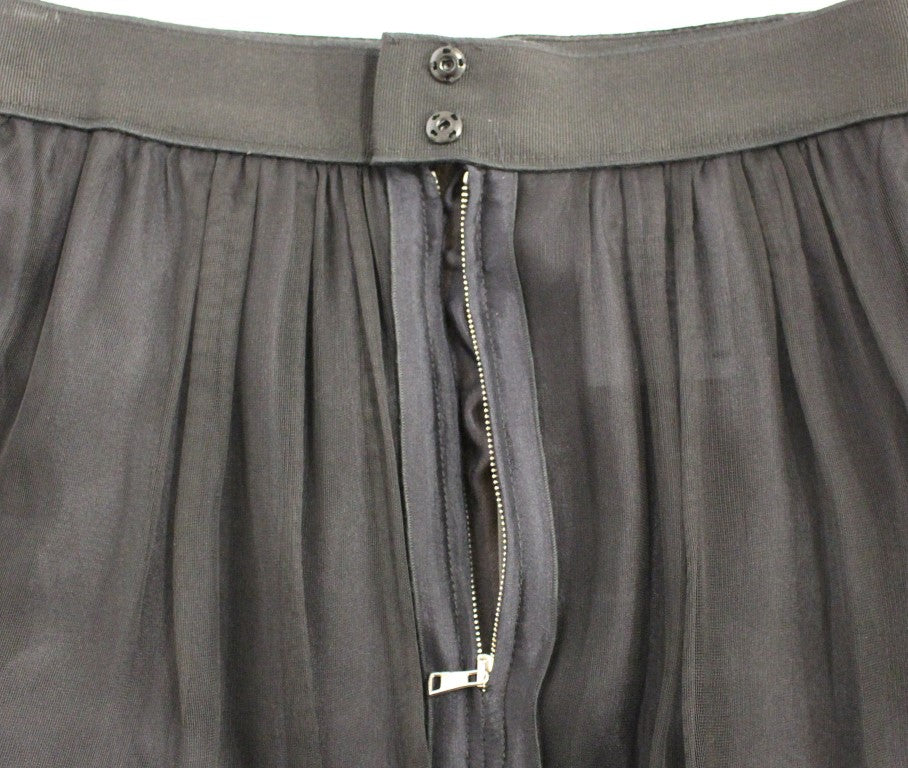 Elegant Silk Black Skirt for Evenings