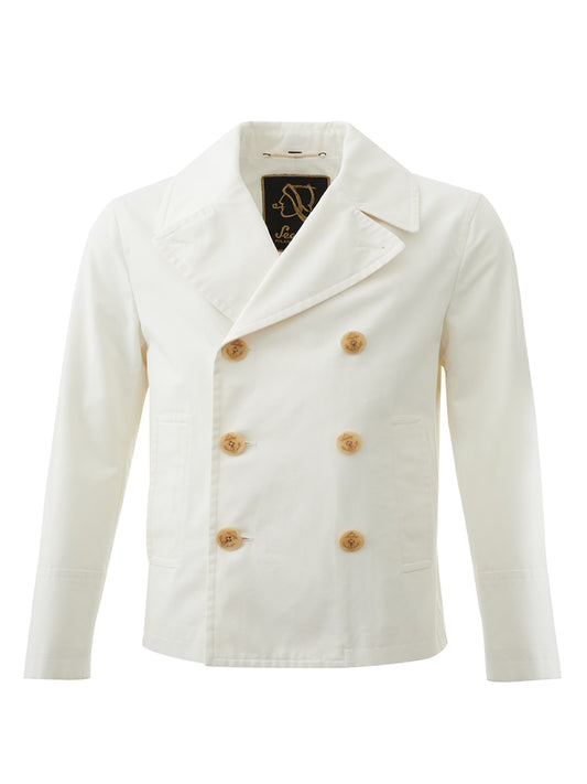 White Marine Style Double Breast Jacket